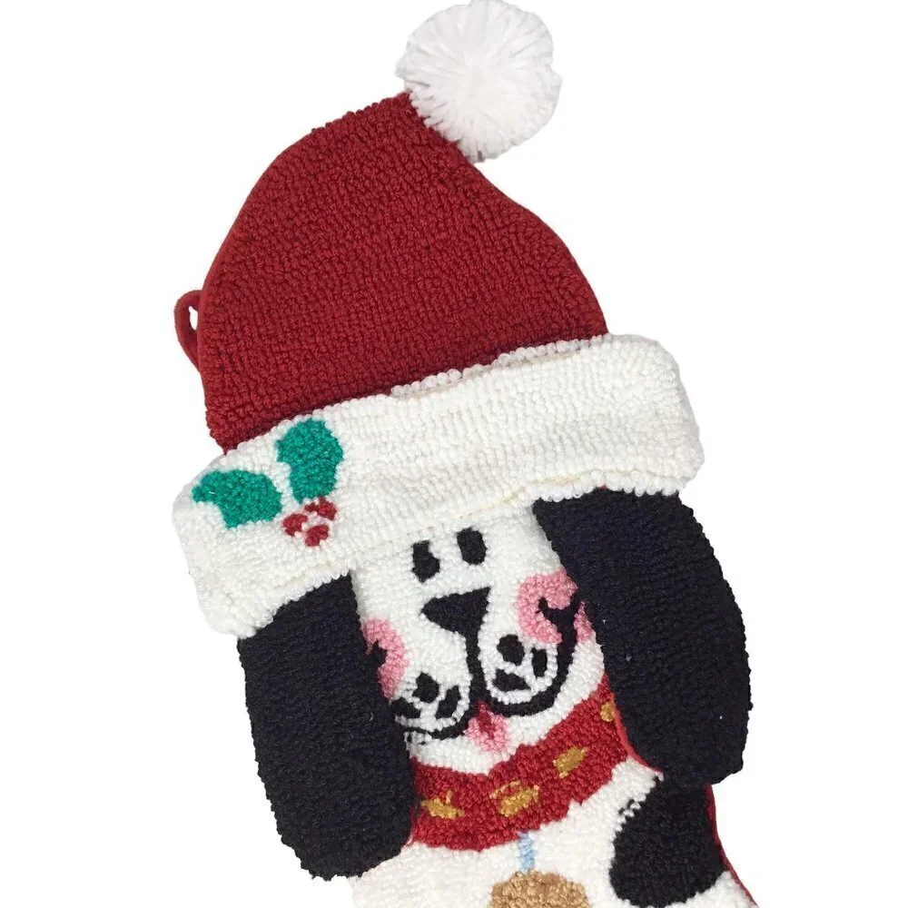Rug Hook Hooked Dalmatian Dog Puppy Christmas Stocking 3D Latch Hook Plush